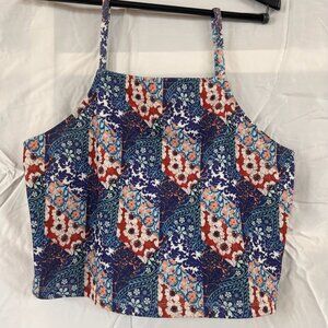 TOPSHOP Floral Mosaic Print Cropped Tank Top – US 12 (UK 16 | EUR 44)